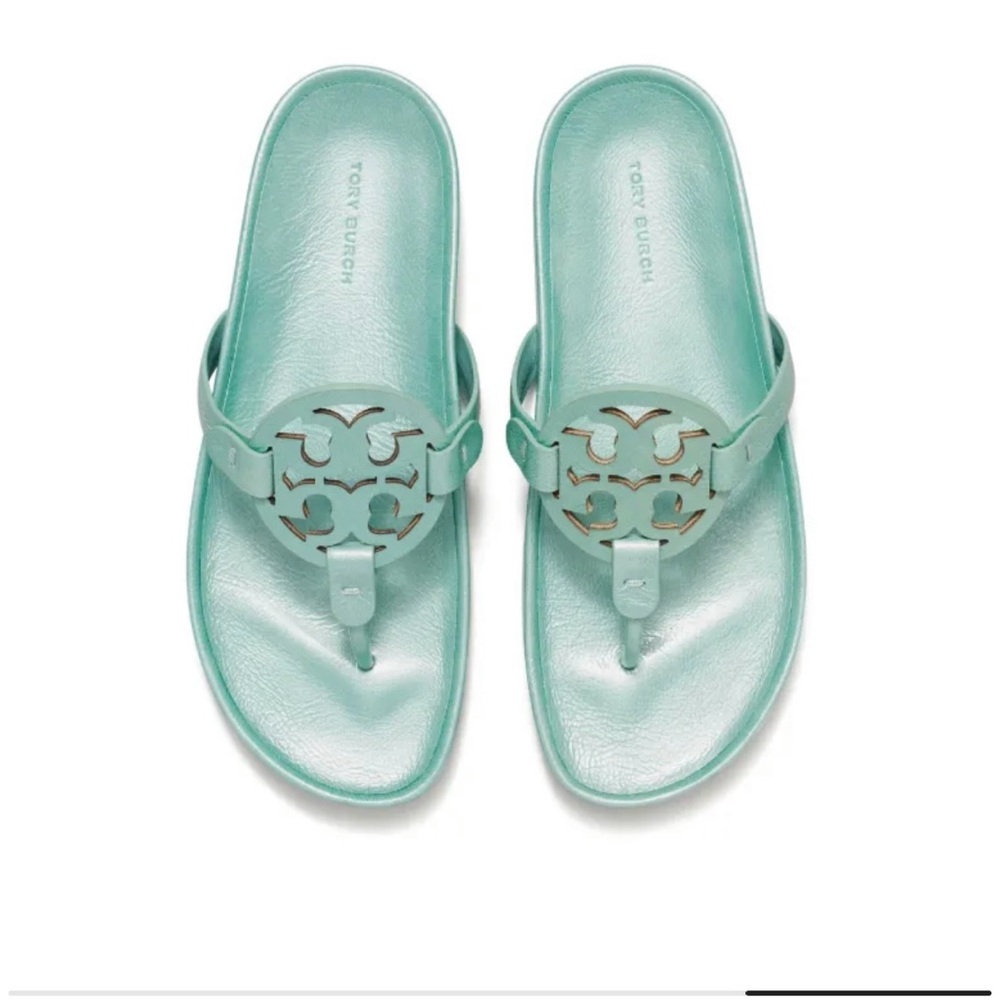 Tory Burch Aqua Slide Sandals used once